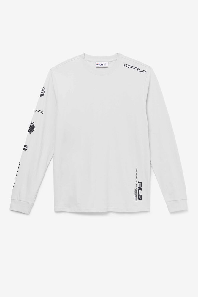 Fila T Skjorte Herre Hvite Phantom Lenge Sleeve 863701-WQH